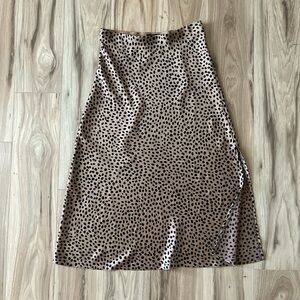 J.Crew satin cheetah print skirt with slit